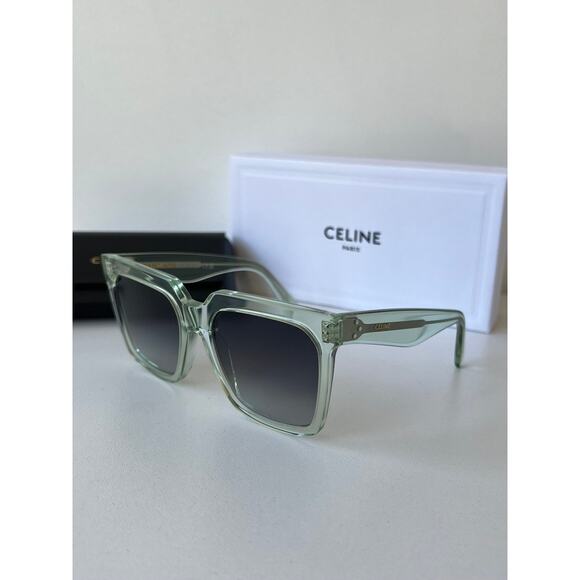 NEW Celine CL4055IN Tilda Square Sunglasses in Green - Picture 8 of 10